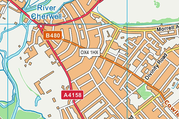 OX4 1HX map - OS VectorMap District (Ordnance Survey)