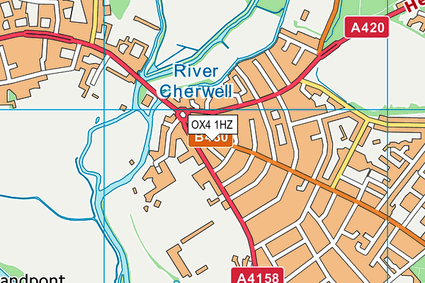 OX4 1HZ map - OS VectorMap District (Ordnance Survey)
