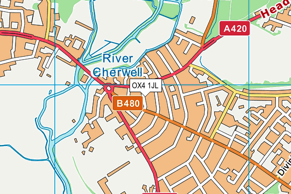 OX4 1JL map - OS VectorMap District (Ordnance Survey)