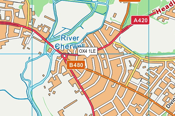 OX4 1LE map - OS VectorMap District (Ordnance Survey)