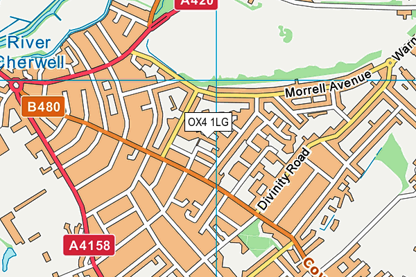 OX4 1LG map - OS VectorMap District (Ordnance Survey)