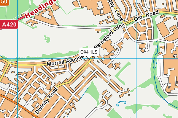 OX4 1LS map - OS VectorMap District (Ordnance Survey)