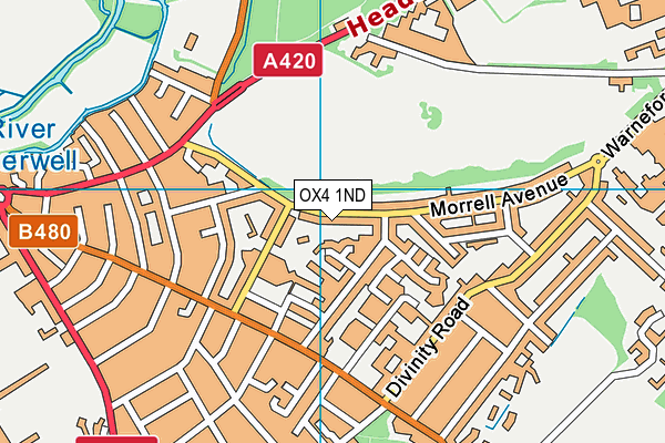 OX4 1ND map - OS VectorMap District (Ordnance Survey)