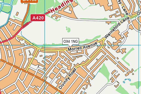 OX4 1NG map - OS VectorMap District (Ordnance Survey)