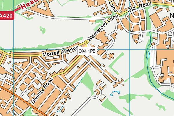 OX4 1PB map - OS VectorMap District (Ordnance Survey)