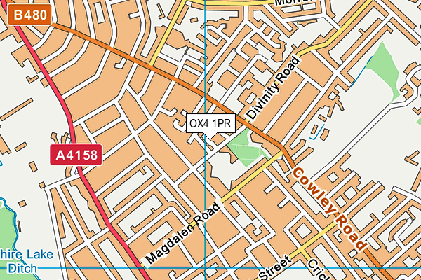OX4 1PR map - OS VectorMap District (Ordnance Survey)
