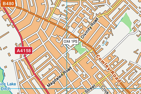 OX4 1PS map - OS VectorMap District (Ordnance Survey)