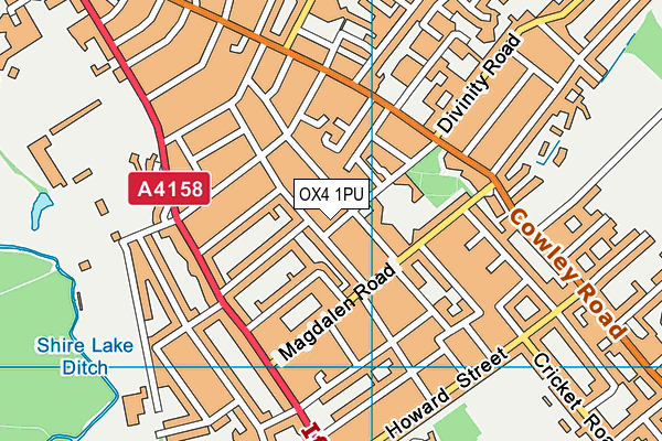 OX4 1PU map - OS VectorMap District (Ordnance Survey)