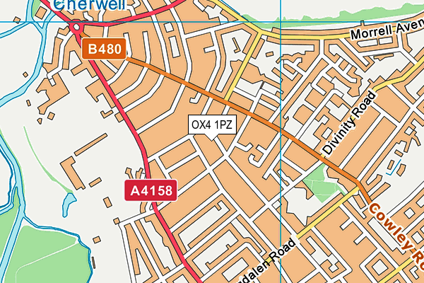 OX4 1PZ map - OS VectorMap District (Ordnance Survey)