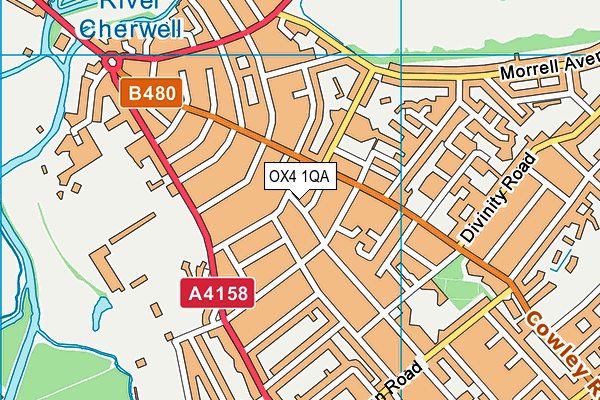 OX4 1QA map - OS VectorMap District (Ordnance Survey)