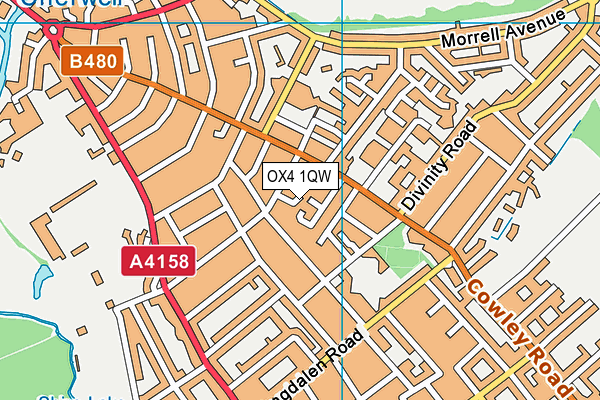 OX4 1QW map - OS VectorMap District (Ordnance Survey)