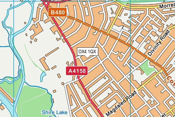 OX4 1QX map - OS VectorMap District (Ordnance Survey)