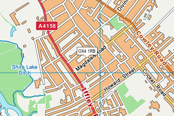 OX4 1RB map - OS VectorMap District (Ordnance Survey)