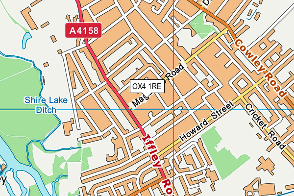 OX4 1RE map - OS VectorMap District (Ordnance Survey)