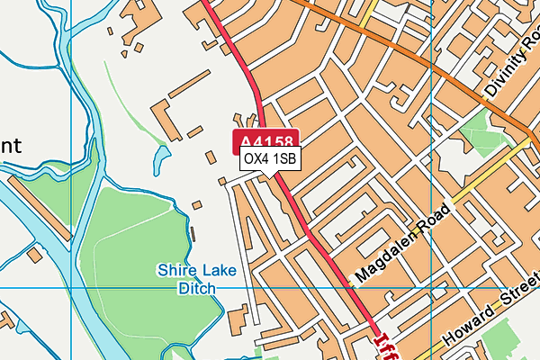 OX4 1SB map - OS VectorMap District (Ordnance Survey)