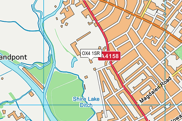 Meadow Lane Park map (OX4 1SR) - OS VectorMap District (Ordnance Survey)