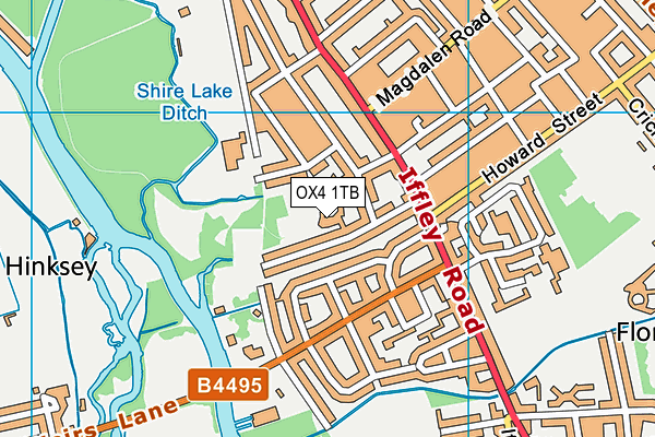 OX4 1TB map - OS VectorMap District (Ordnance Survey)
