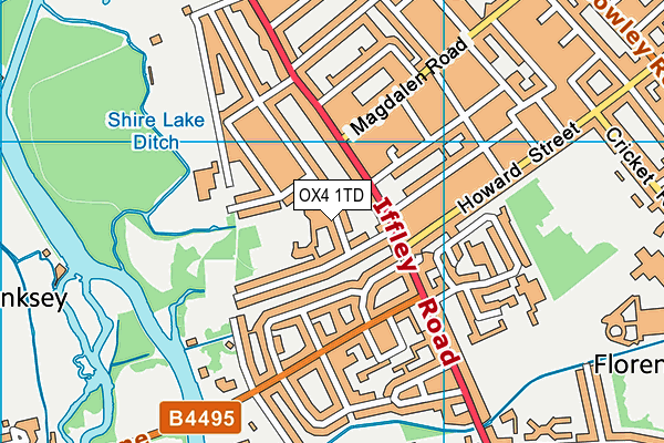 OX4 1TD map - OS VectorMap District (Ordnance Survey)