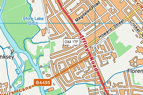 OX4 1TF map - OS VectorMap District (Ordnance Survey)