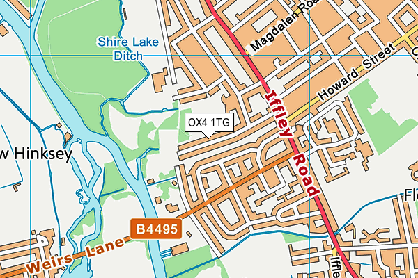 OX4 1TG map - OS VectorMap District (Ordnance Survey)
