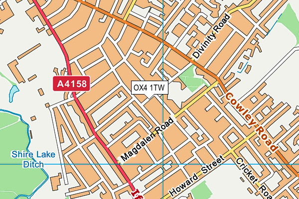 OX4 1TW map - OS VectorMap District (Ordnance Survey)