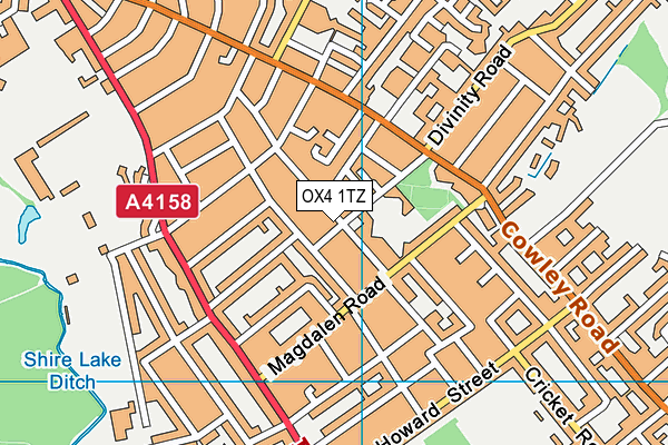 OX4 1TZ map - OS VectorMap District (Ordnance Survey)