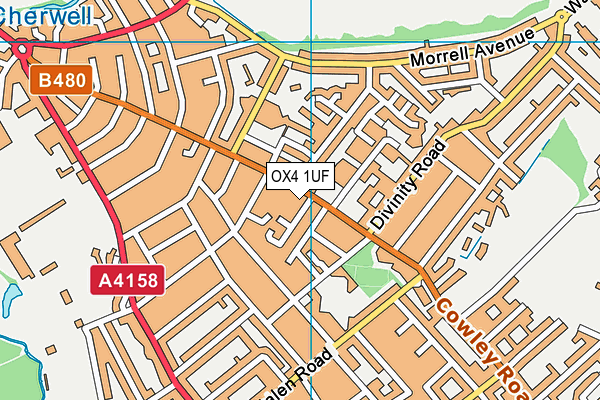 OX4 1UF map - OS VectorMap District (Ordnance Survey)