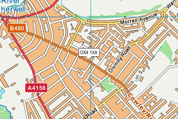 OX4 1XA map - OS VectorMap District (Ordnance Survey)