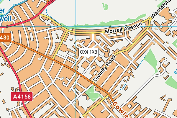 OX4 1XB map - OS VectorMap District (Ordnance Survey)