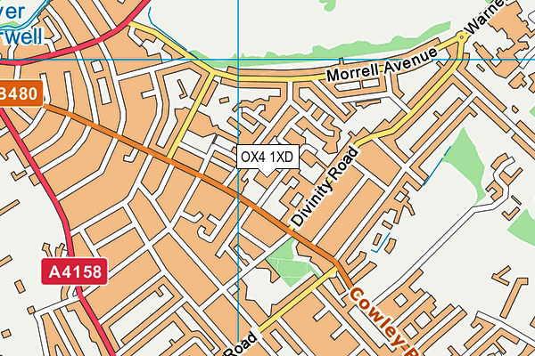 OX4 1XD map - OS VectorMap District (Ordnance Survey)