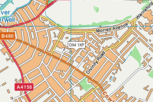 OX4 1XP map - OS VectorMap District (Ordnance Survey)