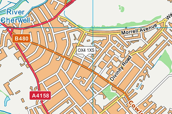 OX4 1XS map - OS VectorMap District (Ordnance Survey)