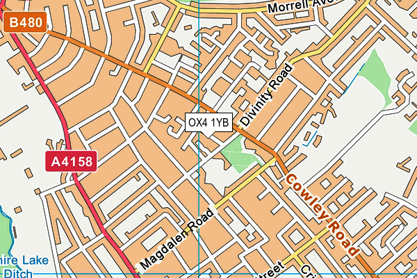 OX4 1YB map - OS VectorMap District (Ordnance Survey)