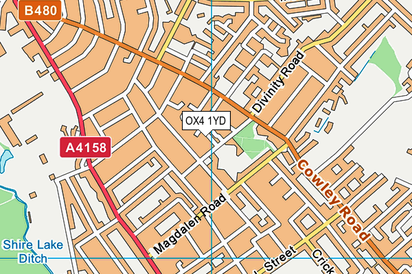 OX4 1YD map - OS VectorMap District (Ordnance Survey)