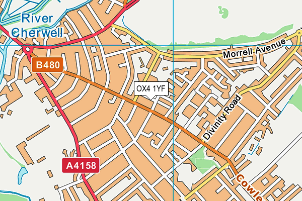 OX4 1YF map - OS VectorMap District (Ordnance Survey)