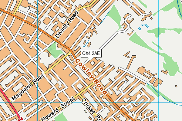 OX4 2AE map - OS VectorMap District (Ordnance Survey)