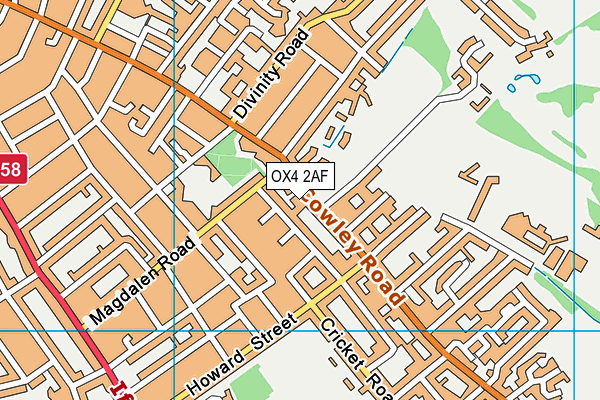 OX4 2AF map - OS VectorMap District (Ordnance Survey)