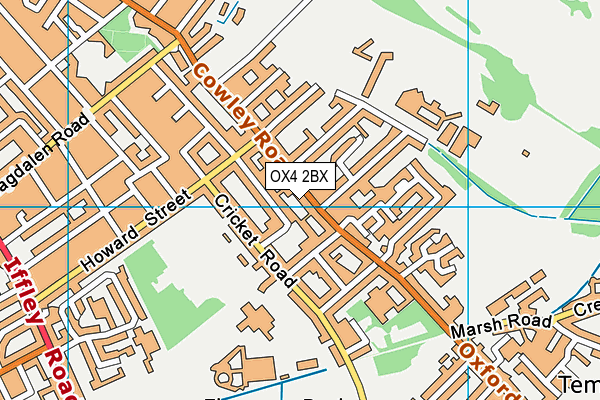 OX4 2BX map - OS VectorMap District (Ordnance Survey)