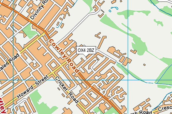 OX4 2BZ map - OS VectorMap District (Ordnance Survey)