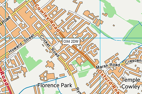 OX4 2DW map - OS VectorMap District (Ordnance Survey)