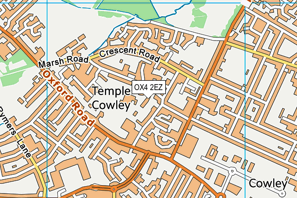 Temple Cowley Pools And Fitness Centre (Closed) map (OX4 2EZ) - OS VectorMap District (Ordnance Survey)