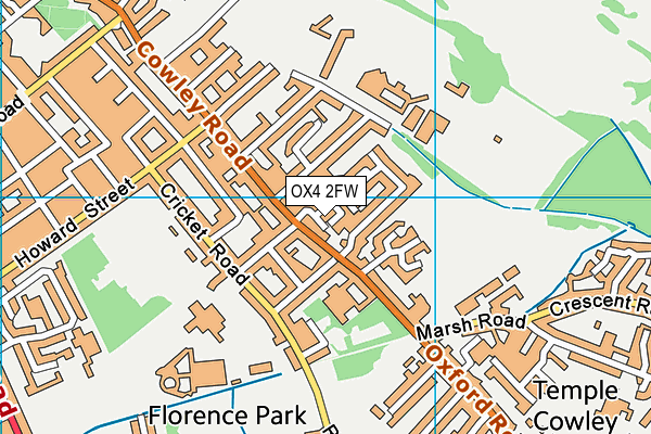 OX4 2FW map - OS VectorMap District (Ordnance Survey)