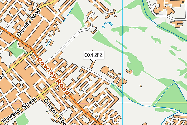 OX4 2FZ map - OS VectorMap District (Ordnance Survey)