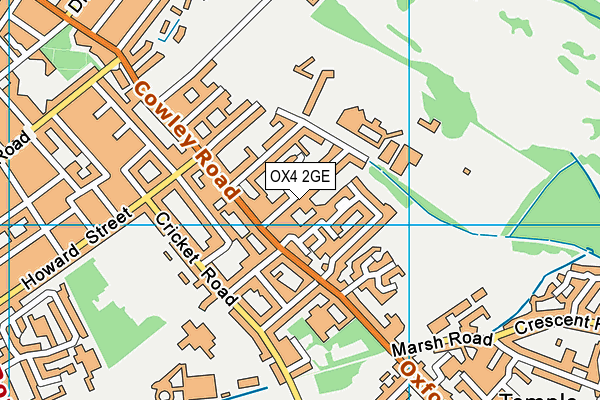 OX4 2GE map - OS VectorMap District (Ordnance Survey)