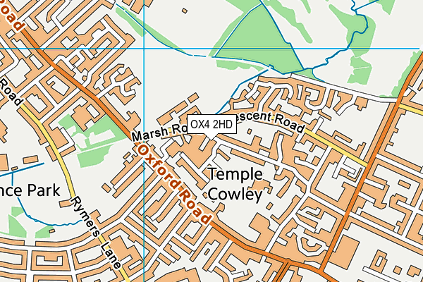 OX4 2HD map - OS VectorMap District (Ordnance Survey)