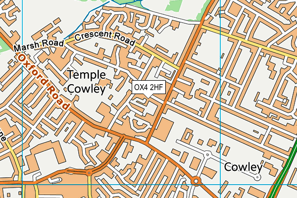 OX4 2HF map - OS VectorMap District (Ordnance Survey)