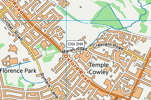 Cowley Marsh map (OX4 2HH) - OS VectorMap District (Ordnance Survey)