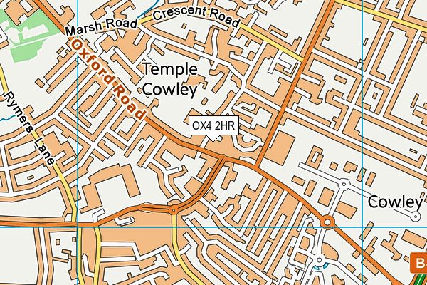 OX4 2HR map - OS VectorMap District (Ordnance Survey)