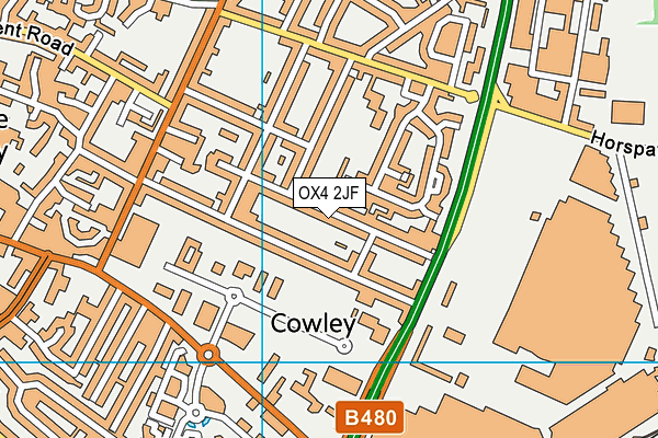 OX4 2JF map - OS VectorMap District (Ordnance Survey)