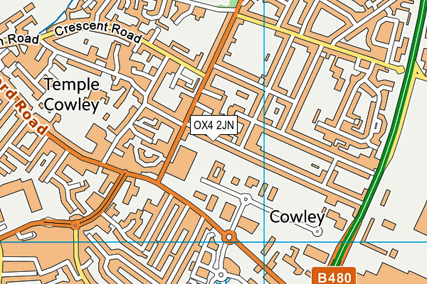 OX4 2JN map - OS VectorMap District (Ordnance Survey)